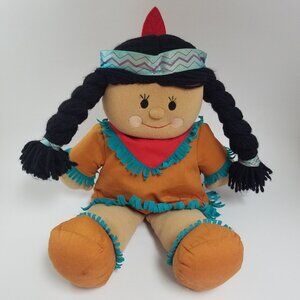Vintage 1995 Gibson's Li'l Pocahontas Plush Stuffed 15 Native American Girl Doll